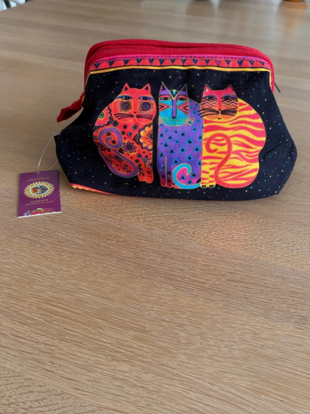 NWT Laurel Burch Cats Toiletry Cosmetic Bag